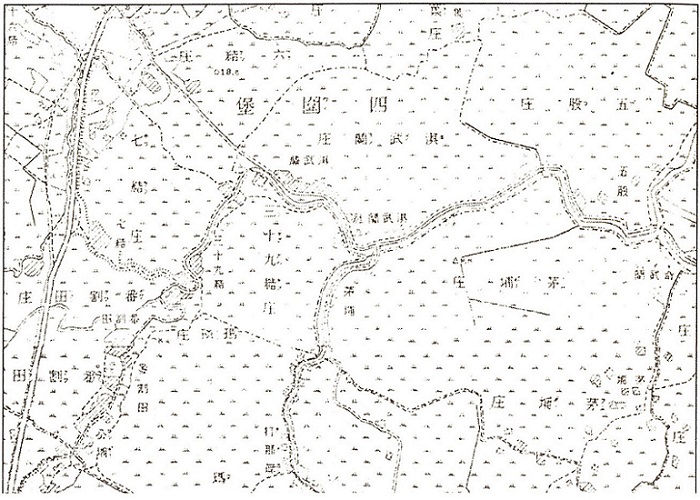 圖2.期武蘭聚落1906年的分布。資料來源：臺灣日日新報社，1906。