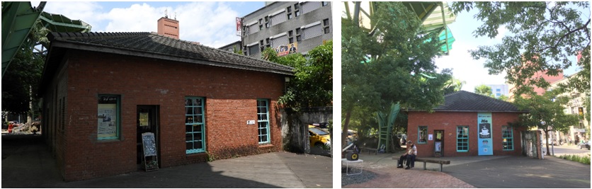 坐落於宜蘭火車站斜對面的百果樹紅磚屋。