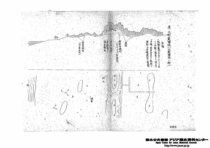 圖7：「台灣築城構想範例」其六～野戰陣地（汀戰陣地）。資料來源：〈附録・別冊其の2 台湾島 築城計画の大要〉，「第10方面軍作戦記録（台湾及南西諸島）」。日本國立公文書館亞細亞歷史資料 中心，C11110388500，防衛省防衛研究所典藏。