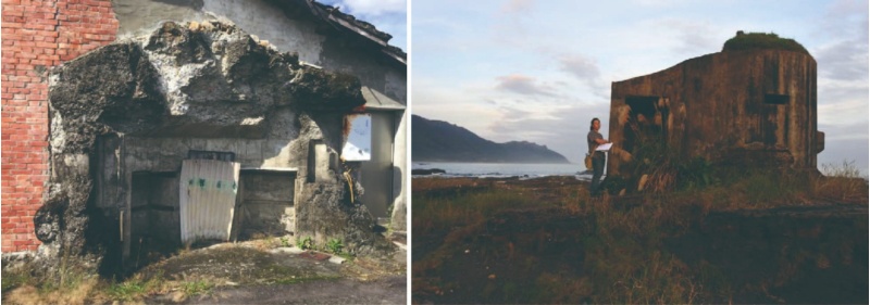 圖10：日軍碉堡：正圓，頂蓋近錐狀。 / 國軍碉堡：正圓，側入口呈現梯形。