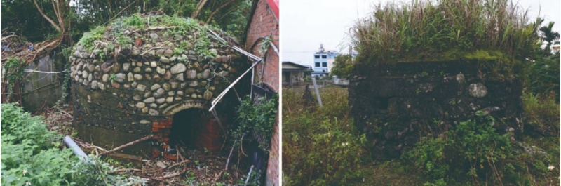 圖11：日軍碉堡：正圓，頂蓋緩錐狀。 / 國軍碉堡：近似正圓，牆體砌石，頂蓋RC。