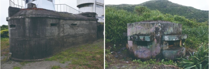 圖14：日軍碉堡：射口無上下蓋居多。 / 國軍碉堡：早期有上下蓋、伏地堡只有下蓋。