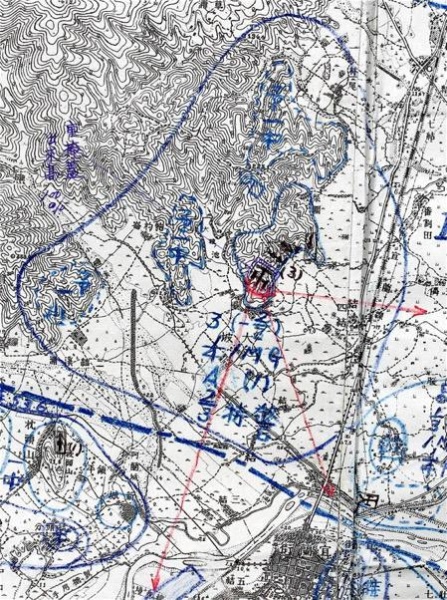 圖1：〈雷神部隊陣地編成要圖〉之鵝頭山要塞局部。