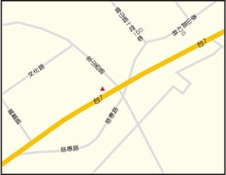 楊彩卿魚丸米粉專賣店位置簡圖。