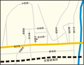 蘇澳廟口花生湯位置簡圖。