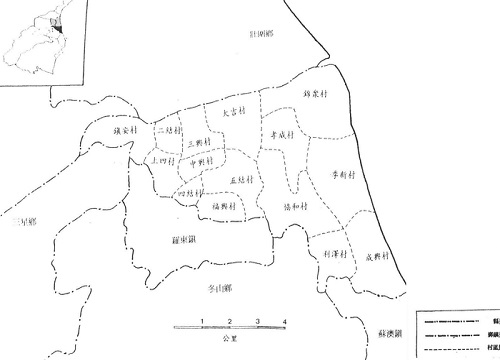 宜蘭縣五結鄉村里分布圖 資料來源：施添福，《臺灣地名辭書》卷一宜蘭縣，台灣省文獻會編印，2000年12月，頁258。