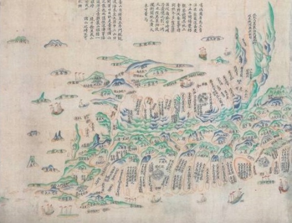 清道光前中期《台灣山海全圖》中的北關位置圖