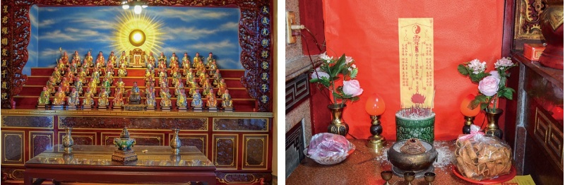 左：草嶺慶雲宮太歲殿。(張恆瑞 攝) / 右：福興廟以太歲符拜太歲。(張恆瑞 攝)