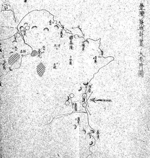 1944年「台灣島築城計畫一覽圖」局部