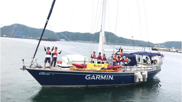 岳明國小的6位同學參加「航向藍海計畫」，從蘇澳航行到石垣島