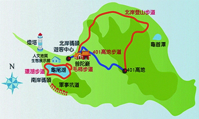 圖十一，龜山島旅遊導引地圖。（來源：東北角風景區管理處）