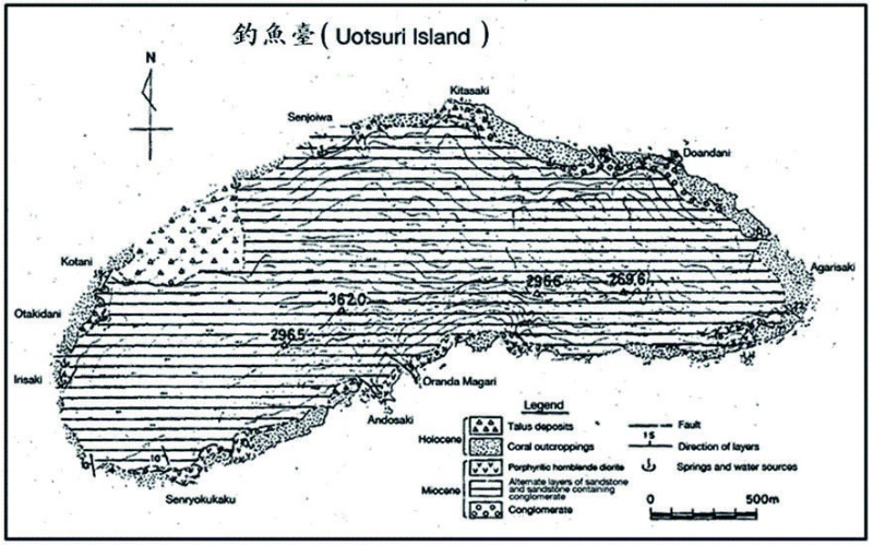 圖5：釣魚臺島地質圖。 （來源：Okinawa Development Agency, 1980）