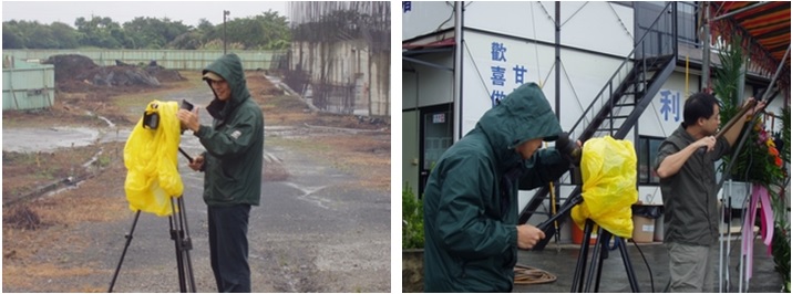 在本館復工祭祀典禮上，親自執行拍攝的鄭文堂導演。