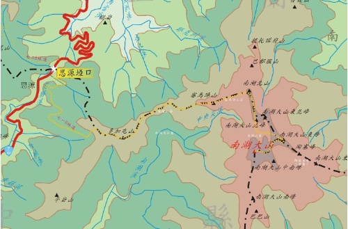 圖十三：南湖群峰登山路線圖