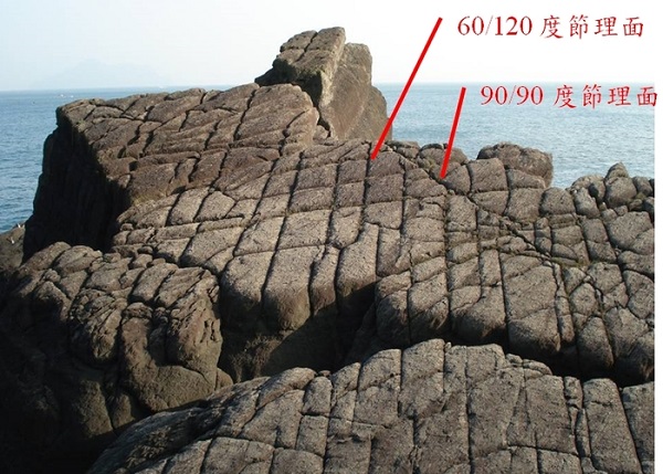 圖六：岩石的解理看起來像一塊塊的豆腐。