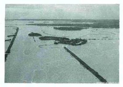 圖一：氾濫的冬山河空照圖。資料來源：宜蘭縣文化局