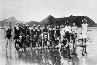 日治時期蘭陽高等女學校在暑假期間在第三漁港的所在地的臨海洋訓練