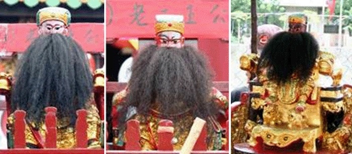 二結王公廟主祀古公三王，左至右分別為：大王柳信、二王葉誠、三王英勇