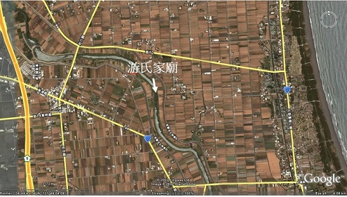 圖1游氏家廟追遠堂位置圖(資料來源：Google Earth)