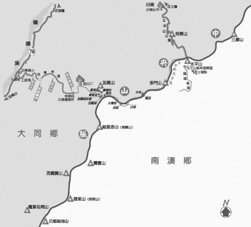 圖1 太加縱走路線圖 (陳永琛繪)