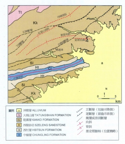 圖5 雙連埤地質圖（馮，2001）