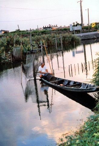 居民以輕巧的鴨母船為生產、運輸及交通工具 (張文義攝)