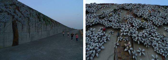 藝術介入空間，跤趾陶跟剪黏的技法跳脫了原本的場域