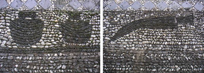 用石刻的技法將陶壺與青銅刀變成社區的環境藝術