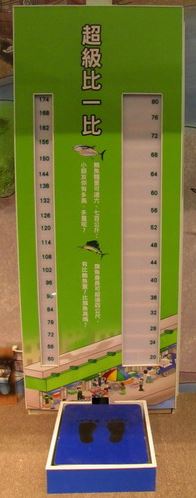 站上身高體重機跟旗魚比身高跟鯖魚比體重吧！