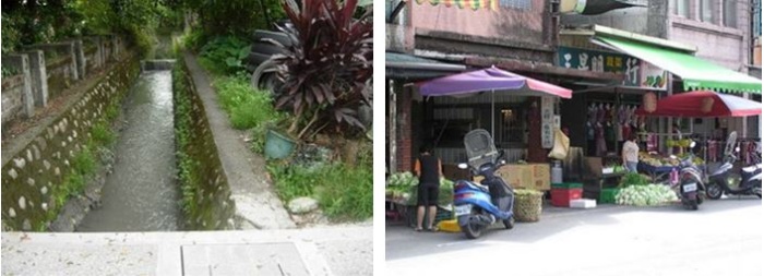 左：三星國中旁月眉圳 / 右：三星市集