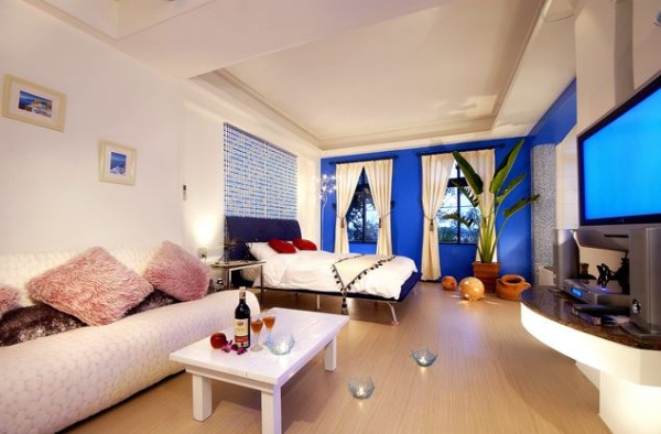 主題性民宿，充滿藍白地中海風情