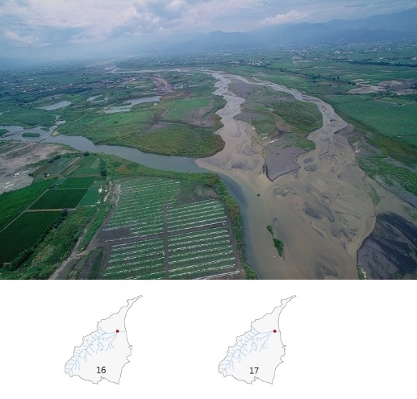 16.蘭陽溪平原段空照，圖左側為羅東溪。