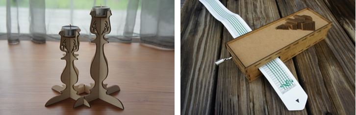 左：夏－千里光藥園休閒農場（嗅覺）10/04~05：消暑涼方－藥草香氛蠟燭燭臺 / 右：四季－蘭陽博物館（聽覺）10/06~07、10/13~14：蘭博四季音樂盒