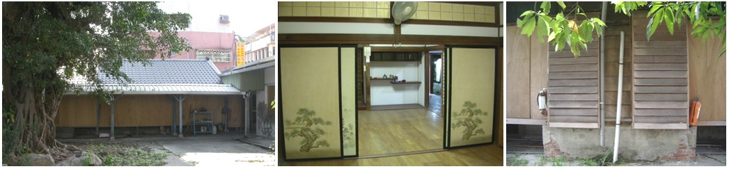 左圖：A棟屋頂之現況   / 中圖：B棟客房空間   /  C棟妻板式「戶袋」