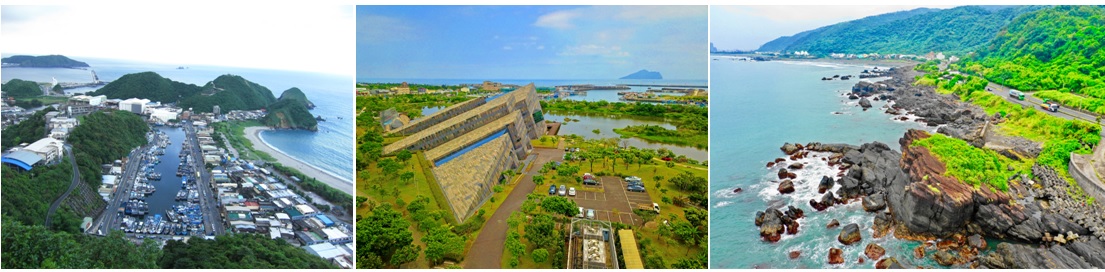 左圖：南方澳陸連島   / 中圖：蘭陽博物館眺龜山島   / 右圖：北關海岸。智邦數位提供
