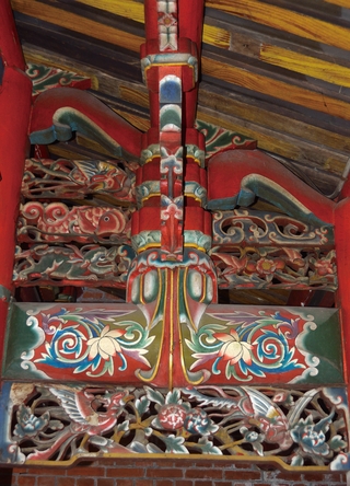 宜蘭市城隍廟前殿左廂右後大方棟架（曾水源先生作品）