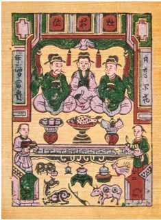 越南灶神神禡。資料來源：Tranh Đông Hồ （冬胡圖）