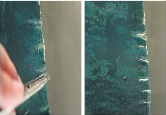 左圖：切割需處理部分 / 右圖：切割後情形