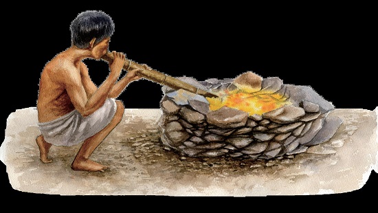 漢本遺址冶煉推想圖