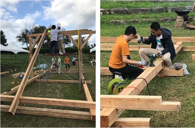 汗得學生動手協力將作品完成。蘇美如提供