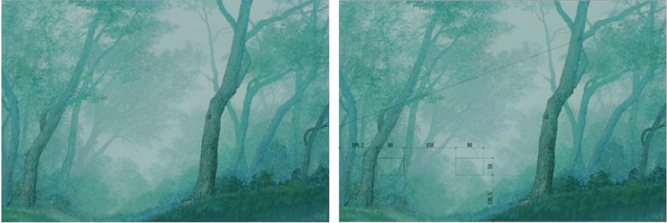 左圖：第三次壁畫圖面送審   / 右圖：定稿