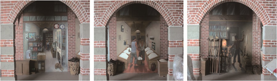 依修正後的圖面作小修正，再置入前景仿製物(前方物體必須顧及安全性、牢固性)。