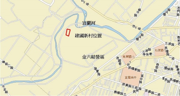 建國新村位置圖。
