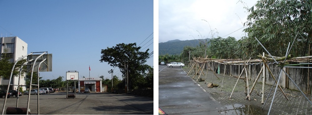 左圖：敬業新城籃球場 / 右圖：敬業新城曬衣場