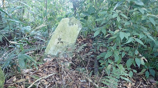 扶正前的志水孫平碑（2020-01-11，曾乙申提供）