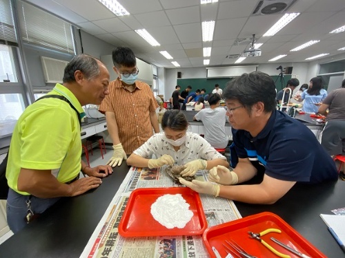 大夥兒討論該如何從腹部下刀