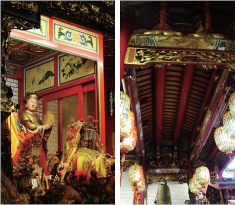 左圖：主殿暗厝製作 / 右圖：主殿媽祖座台龍邊門窗修繕