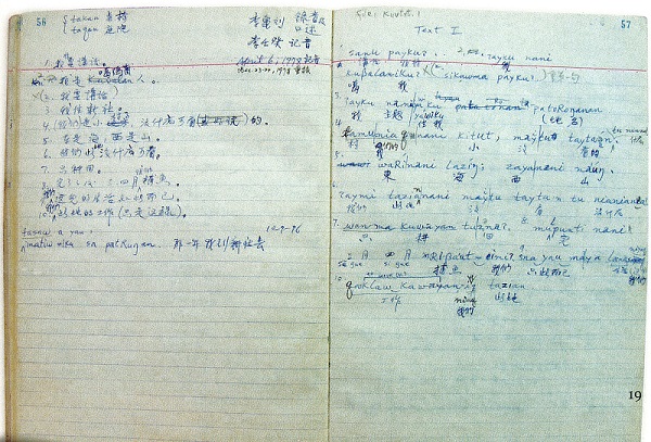 20世紀，70年代，語言學家李壬癸來到新社採集噶瑪蘭語，他筆記中記載的噶瑪蘭語，有的就由祖先來自哆囉美遠社的人提供。陳淑華攝