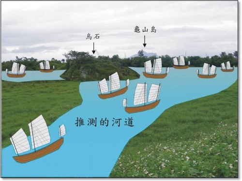 圖13 根據地電阻資料所推測之舊烏石港古地理圖