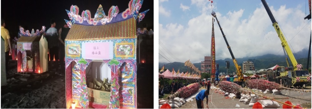 左圖：2019年放水燈 / 右圖：2019年吊棧